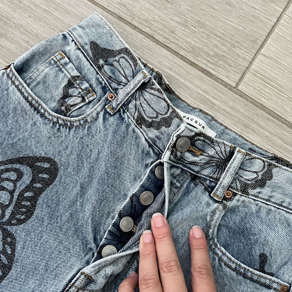 PacSun Eco Butterfly High Waisted Straight Leg Jeans size 26 - Picture 12 of 12
